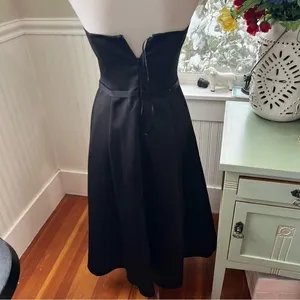 Black Strapless Corset Back Evening Gown Rhinestone Belt Tulle Skirt Small thumbnail 3