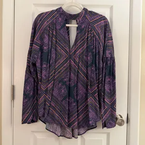Free People Walking on a Dream Purple V Neck Tunic Small thumbnail 3