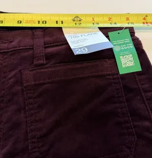 GAP 70s Flare Corduroy Jeans Pants Size 29S High Rise Dark Academia Fall NWT thumbnail 5