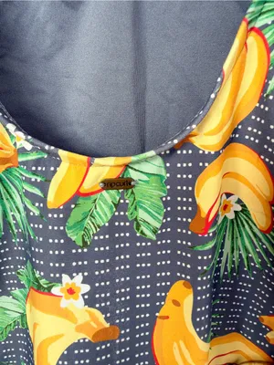 Rip Curl Navy Banana-Print One-Piece with Front Tie thumbnail 5