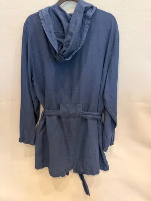 Bryn Walker 100% Linen Hooded Wrap Jacket‎ Cardigan Made in USA XL Lagenlook thumbnail 4