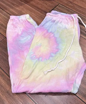 Victoria's Secret PINK Cozy Pastel Rainbow Tie-Dye Pajama Pants thumbnail 4