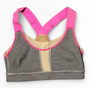 Lululemon Run Stuff Your Bra Striped Racerback Sports Neon Pink Size 4 Gym‎ Yoga thumbnail 1