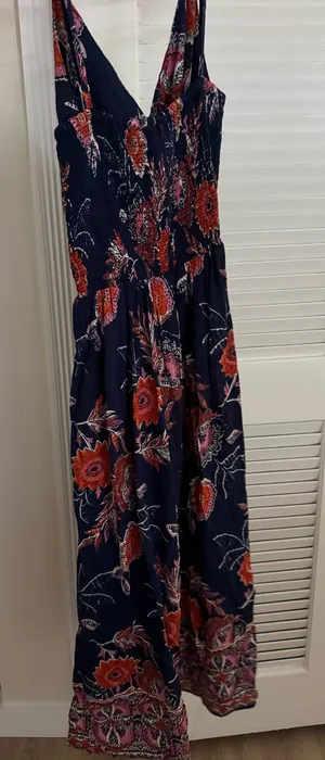 Floral Midi Dress Blue Size XS thumbnail 1