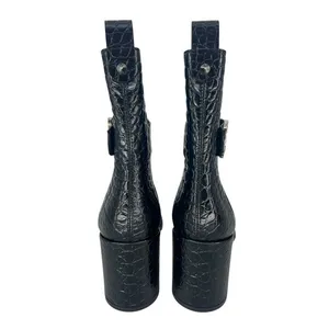 Christian Louboutin Croc Embossed Chelsea Boot 70 Calf Leather in‎ Black Size 37 thumbnail 11