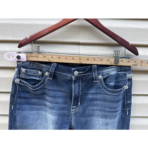 Miss Me Denim Blue Jeans Mid Rise Crop Women's Size 30 thumbnail 3