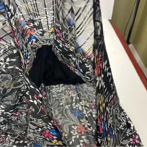 Anthropologie Raga Rain Forest Plunge Neck Maxi‎ Dress Black Floral Medium NEW thumbnail 14