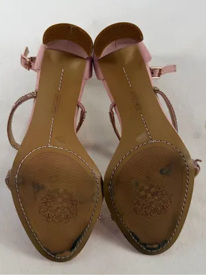 Vince Camuto Dusty Pink Rhinestone Strap‎ Block Heels Size 8.5 thumbnail 7