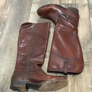 Frye Brown Leather Knee-High Boots thumbnail 1