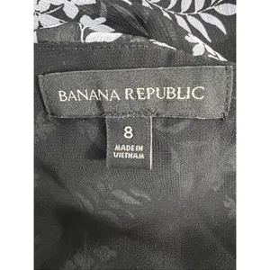 Banana Republic Elegant Ruffle Dress Black/White Floral print Size 4 Asymmetric thumbnail 11