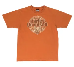 2009 Harley Davidson Orange Wolverine Shirt Size L thumbnail 1