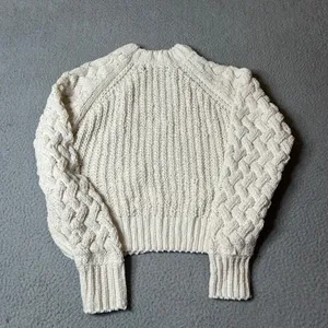 Kendall & Kylie Sweater Womens XS Cream‎ Crew Neck Long Sleeve Pullover Chunky thumbnail 2