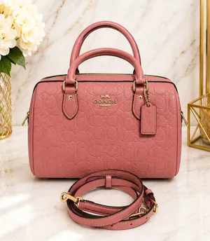 NEW Coach Medium Rowan Satchel Peony Pink Signature Refined Pebble Leather CCD50 thumbnail 1