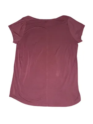 Athleta Breezy Tee Women’s Large Burgundy Scoop Neck Curved Hem thumbnail 2
