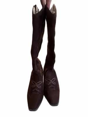 Soda Women’s Brown Suede Western Mid-Calf Boots thumbnail 4