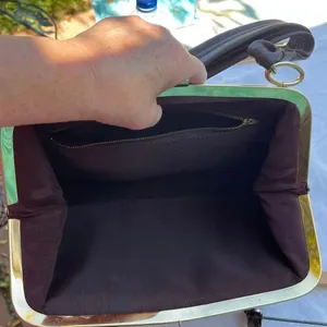 Vintage Midcentury faux leather satchel thumbnail 5