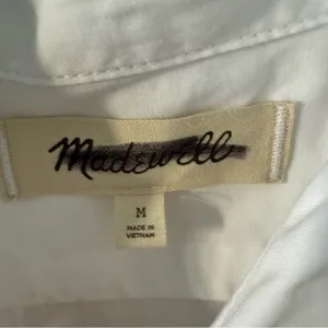Madewell Denim Button-Up Shirt in Eyelet White: Garment-Dyed Edition Medium NWT thumbnail 7