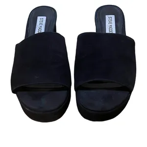 Steve Madden chunky platfom black suede mules thumbnail 2