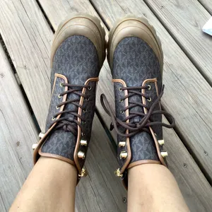 Nice authentic Michael Kors combat booties 🤎🤎🤎 thumbnail 8