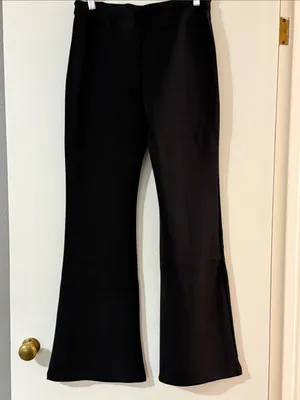 Zenana Outfitters Black Flare Knit Pants with Drawstring thumbnail 5