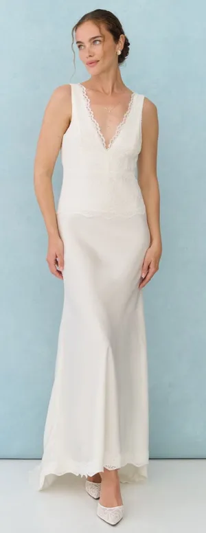 NWT Anna Dress Few Moda Little White Looks size 4 ivory lace maxi gown bride thumbnail 1