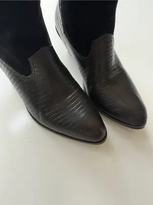 Reba Rodeo Leather Cowgirl Boots Black Size 8 thumbnail 3