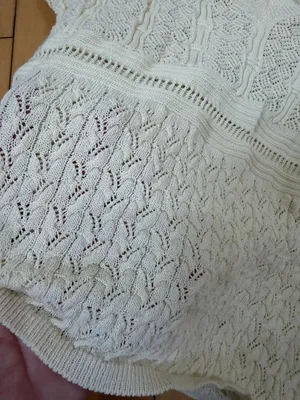 Zara Women's Crochet Knit Top with Ruffle sleeves Cream Size Small thumbnail 3