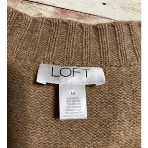 Loft Wool Angora Rabbit Blend Deep-V Sweater Vest Medium Brown Soft Cozy Warm thumbnail 5