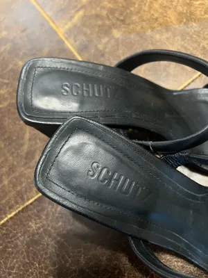 Schutz Ully Black Leather Square Toe Block Heel Sandals 7.5 Minimalist 90s thumbnail 4