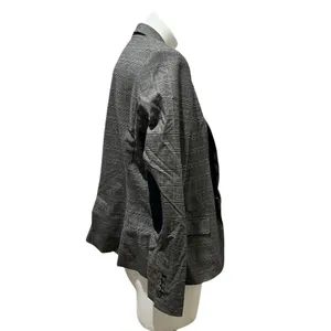 Zara Basic Women's XL Gray Plaid Blazer Mid thumbnail 3