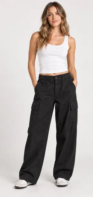 Urban Renewal Cargo Pants Womens 29 Green Grey Gorpcore Wide Leg Reworked NEW thumbnail 1