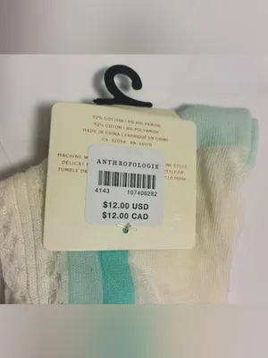 Anthropologie Delicate Pointelle Socks (Cream/Blue) NEW thumbnail 4