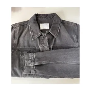 Old Navy Womens Small Washed Black Denim‎ Trucker Jacket Jean Jacket S thumbnail 4