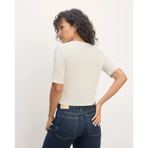 Everlane Pointelle Knit White Cotton Granny Core Cotton Basic Size Large thumbnail 2
