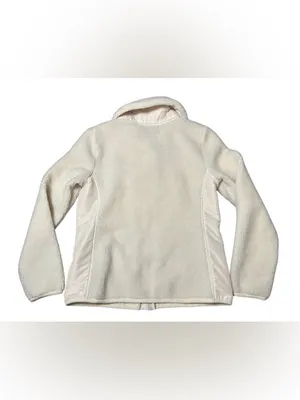 Vintage L-RL Ralph Lauren Active Cream Quilted Puffer Sherpa Jacket Size Medium thumbnail 10
