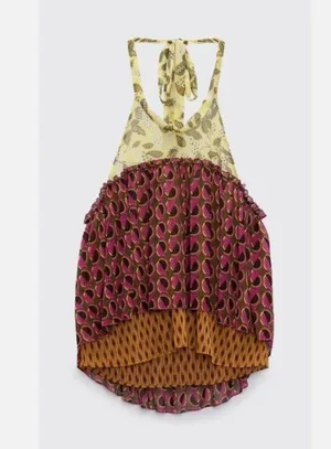 NWT ZARA Skater Halter Neck Top Open Back XS thumbnail 8