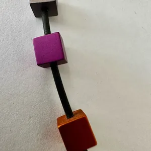 Colorful cubed necklace on cord thumbnail 5