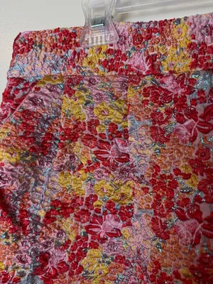 Lulu’s Ellarina Pink Multi Metallic Jacquard Midi Skirt Size M thumbnail 3