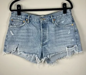Agolde Parker Vintage Cut-Off Jean Shorts Swapmeet Light Wash Distressed Size 30 thumbnail 1
