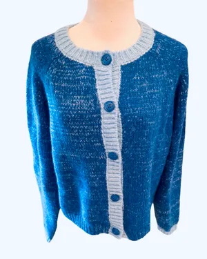 NWT Princess Polly Bright Blue Button Front Cardigan Sweater L thumbnail 4