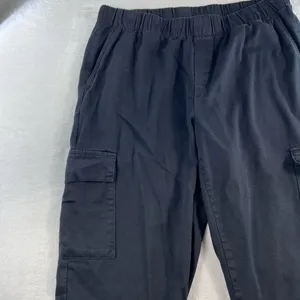 Gap XL Cargo Pants Mid Rise Black Twill Pull On Boho Elastic Waist Boho Grunge‎ thumbnail 5
