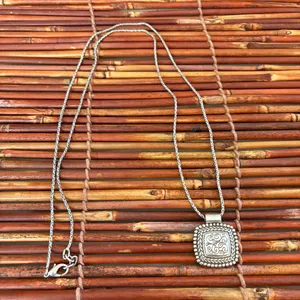 Brighton Silver Scroll Square Pendant Necklace thumbnail 2