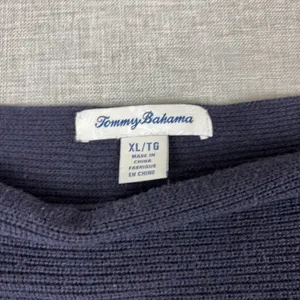 Tommy Bahama Sweater Womens XL Blue Cotton Viscose‎ Boat Neck Raglan Pullover thumbnail 3