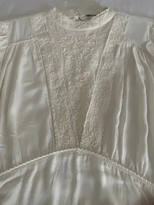 ZARA Textured Tweed Short Sleeve Top - Off White / Beige - Size XL - NWOT thumbnail 7
