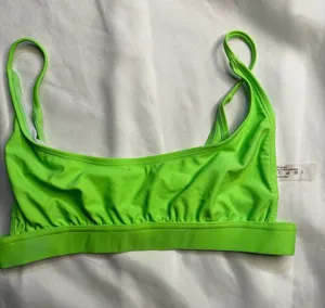iHeartRaves Neon Green Crop Swim Top thumbnail 1