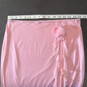 Pink 2 Piece Set Off the Shoulder Long Sleeve Crop Top & Skirt Size L NEW thumbnail 11