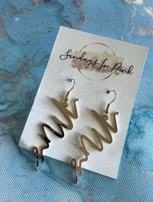 MRS & BRIDE Gold Script Bridal Drop Earrings Bundle thumbnail 2