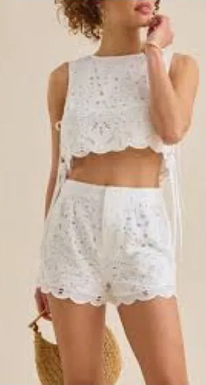 Altar’d State White Eyelet Shorts thumbnail 1