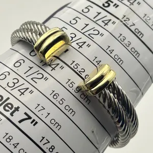 Collezie Two-tone Mother Pearl Dial Crystal Bezel Womens Cuff Watch New Battery thumbnail 8