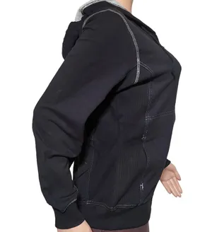 Pulp full zip black long sleeve with hoodie and pockets sweatshirt ML thumbnail 3
